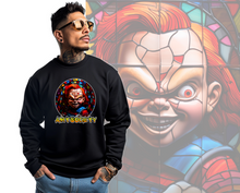 Load image into Gallery viewer, Art Society STAINED GLASS CHUCKY CREW SWEATSHIRT BLACK