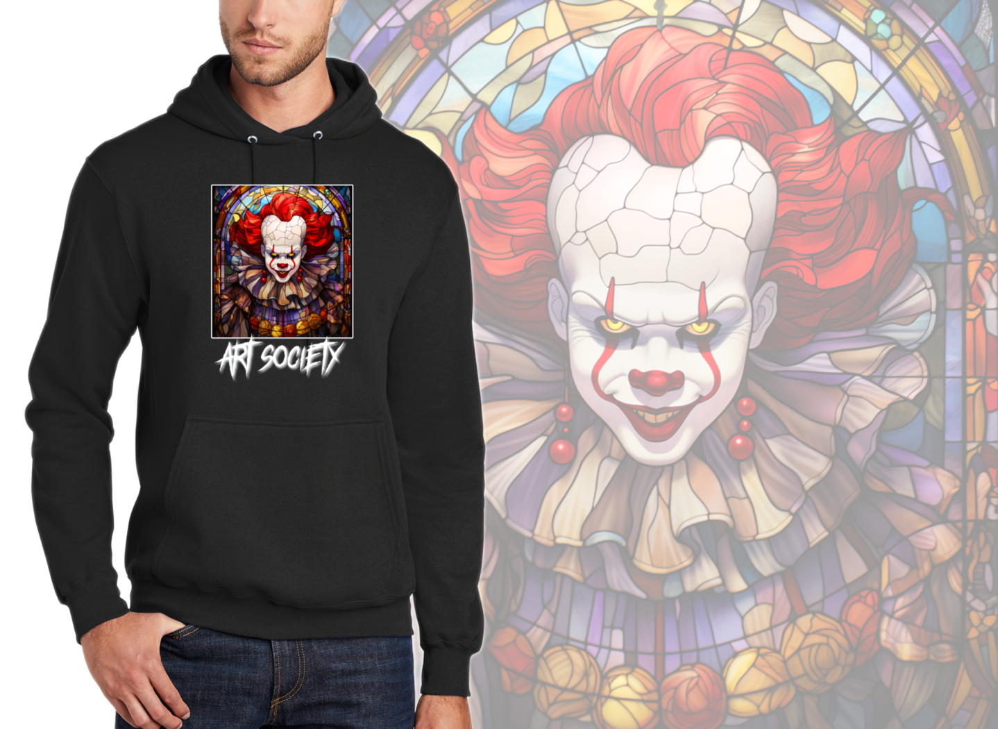 Art Society STAINED GLASS PENNYWISE HOODIE BLACK artsocietyclothing