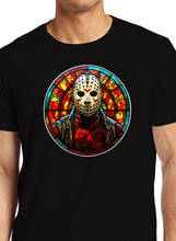 Load image into Gallery viewer, Art Society STAINED GLASS VOORHEES TEE SHIRT BLACK