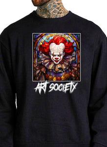 Art Society STAINED GLASS PENNYWISE CREW SWEATSHIRT BLACK