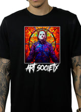 Load image into Gallery viewer, Art Society STAINED GLASS MICHAEL MYERS TEE SHIRT BLACK
