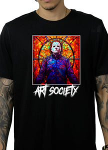 Art Society STAINED GLASS MICHAEL MYERS TEE SHIRT BLACK