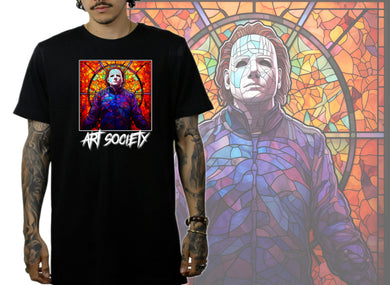 Art Society STAINED GLASS MICHAEL MYERS TEE SHIRT BLACK