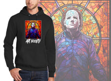 Load image into Gallery viewer, Art Society STAINED GLASS MICHAEL MYERS HOODIE BLACK