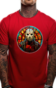 Art Society STAINED GLASS VOORHEES TEE SHIRT RED