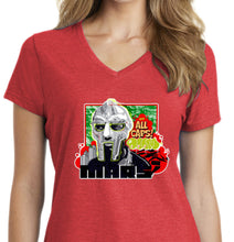 Load image into Gallery viewer, Art Society x MARS x MF DOOM ALL CAPS WOMENS TEE RED