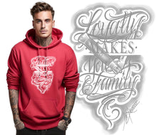 Load image into Gallery viewer, Art Society LOYALTY MAKES YOU FAMILY HOODIE RED