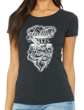 Load image into Gallery viewer, Art Society LOYALTY MAKES YOU FAMILY WOMENS TEE BLACK