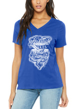 Load image into Gallery viewer, Art Society LOYALTY MAKES YOU FAMILY WOMENS TEE ROYAL BLUE