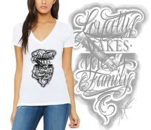 Load image into Gallery viewer, Art Society LOYALTY MAKES YOU FAMILY WOMENS TEE WHITE