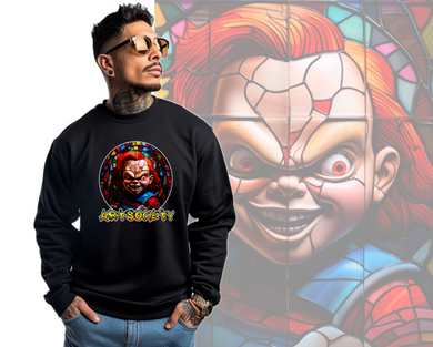 Art Society STAINED GLASS CHUCKY CREW SWEATSHIRT BLACK