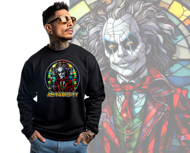 Art Society STAINED GLASS BEETLEJUICE CREW SWEATSHIRT BLACK