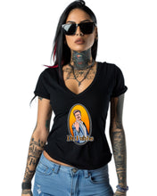 Load image into Gallery viewer, Art Society DR. FUBBS SIGNATURE WOMENS VNECK TEE SHIRT BLACK