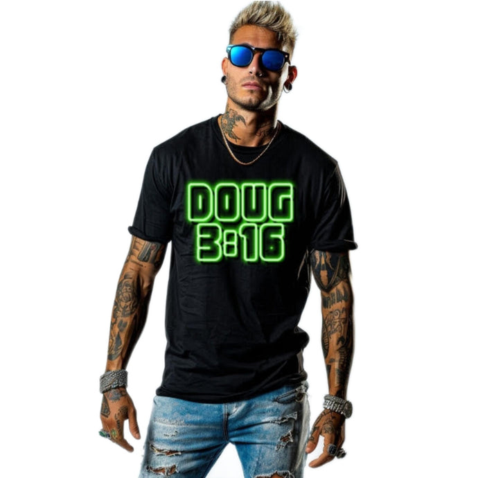 Art Society DOUG 3:16 SIGNATURE TEE SHIRT BLACK GREEN