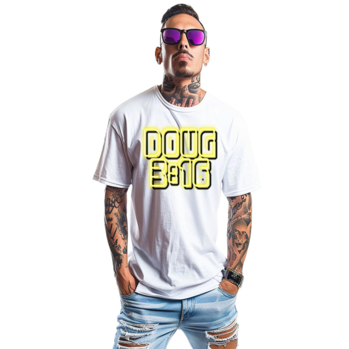 Art Society DOUG 3:16 SIGNATURE TEE SHIRT WHITE YELLOW