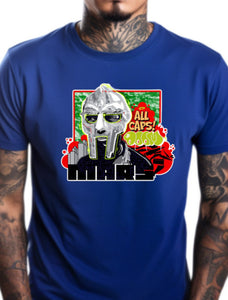 Art Society x MARS x MF DOOM ALL CAPS TEE SHIRT ROYAL BLUE
