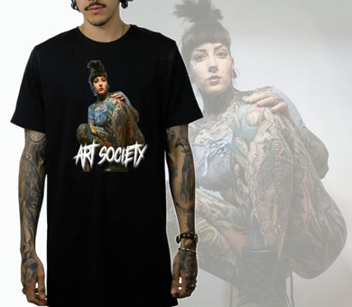 Art Society TATTOOED NATALIE TEE SHIRT BLACK