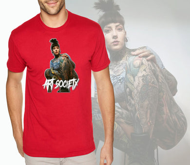 Art Society TATTOOED NATALIE TEE SHIRT RED