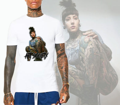 Art Society TATTOOED NATALIE TEE SHIRT WHITE