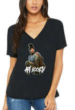 Load image into Gallery viewer, Art Society TATTOOED NATALIE WOMENS V-NECK TEE BLACK