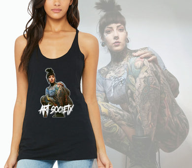 Art Society TATTOOED NATALIE WOMENS TANK TOP BLACK