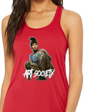 Load image into Gallery viewer, Art Society TATTOOED NATALIE WOMENS TANK TOP RED