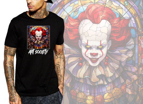 Art Society STAINED GLASS PENNYWISE TEE SHIRT BLACK
