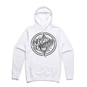 Art Society x Retro Kings DISTRESSED LOGO HOODIE WHITE