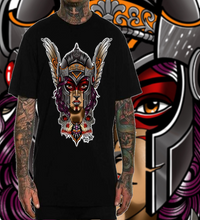 Load image into Gallery viewer, Art Society x Retro Kings VALKYRIE TEE SHIRT BLACK