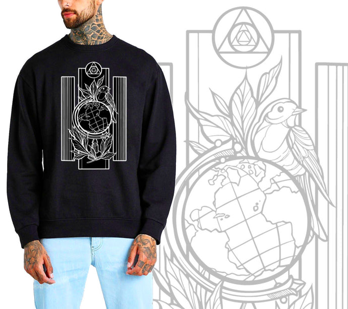 Art Society x Retro Kings ART NATIONS CREW SWEATER BLACK