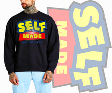 Load image into Gallery viewer, Art Society x Retro Kings SELF MADE 3D CREW SWEATER BLACK