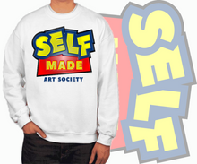 Load image into Gallery viewer, Art Society x Retro Kings SELF MADE 3D CREW SWEATER WHITE