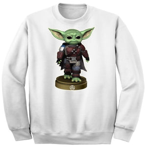 Art Society x Retro Kings BABY YODA MANDO 2 CREW SWEATER WHITE