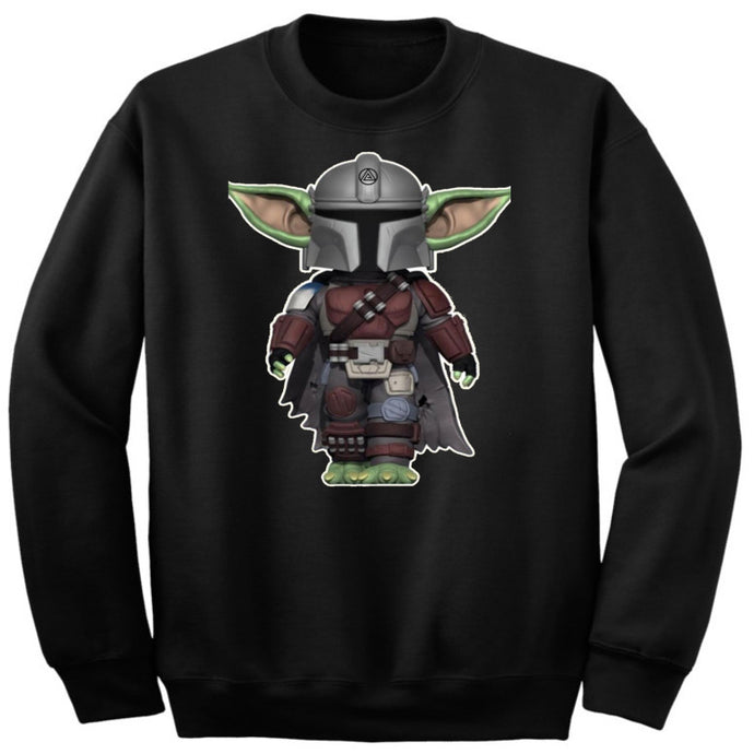 Art Society x Retro Kings BABY YODA MANDO CREW SWEATER BLACK