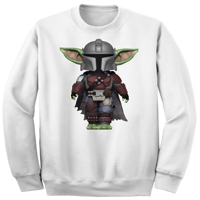 Art Society x Retro Kings BABY YODA MANDO CREW SWEATER WHITE