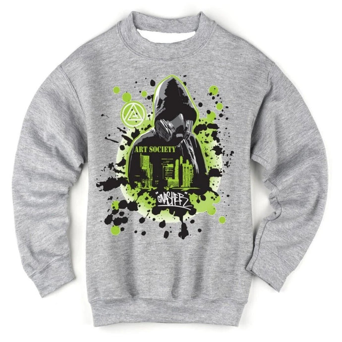 Art Society x Retro Kings x GNASHER CREW SWEATER GREY