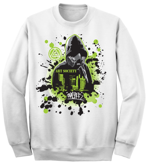 Art Society x Retro Kings GNASHER CREW SWEATER WHITE