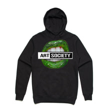 Load image into Gallery viewer, Art Society x Retro Kings GREEN LIPS HOODIE BLACK