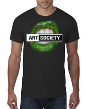 Load image into Gallery viewer, Art Society x Retro Kings GREEN LIPS TEE SHIRT BLACK