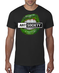 Art Society x Retro Kings GREEN LIPS TEE SHIRT BLACK