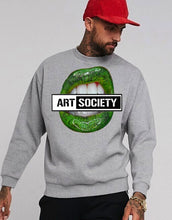 Load image into Gallery viewer, Art Society x Retro Kings GREEN LIPS CREW SWEATER GREY