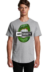 Art Society x Retro Kings GREEN LIPS TEE SHIRT GREY