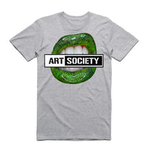 Load image into Gallery viewer, Art Society x Retro Kings GREEN LIPS TEE SHIRT GREY