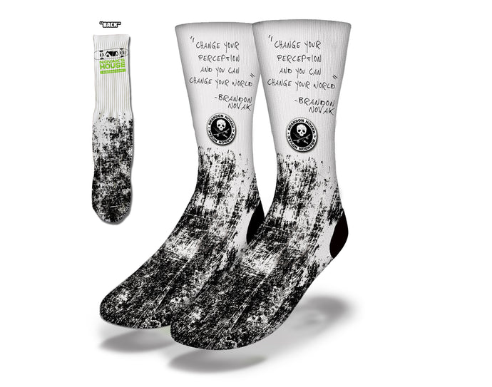 Art Society x Savvy Sox NOVAKS HOUSE CHANGE YOUR WORLD Socks