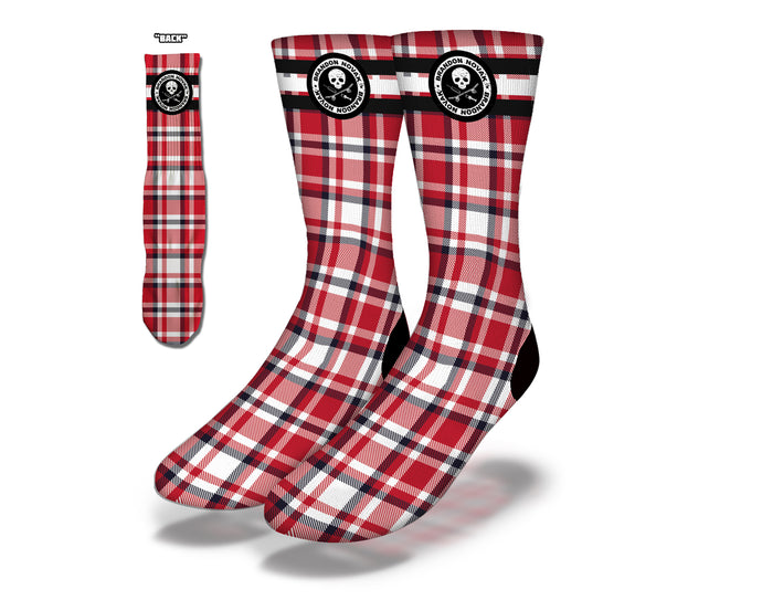 Art Society x Savvy Sox NOVAKS HOUSE FLANNEL RED Socks