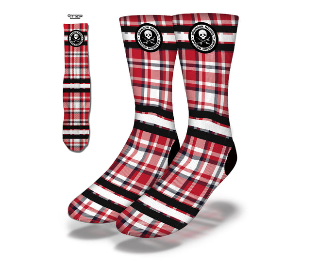 Art Society x Savvy Sox NOVAKS HOUSE FLANNEL RED 2 Socks