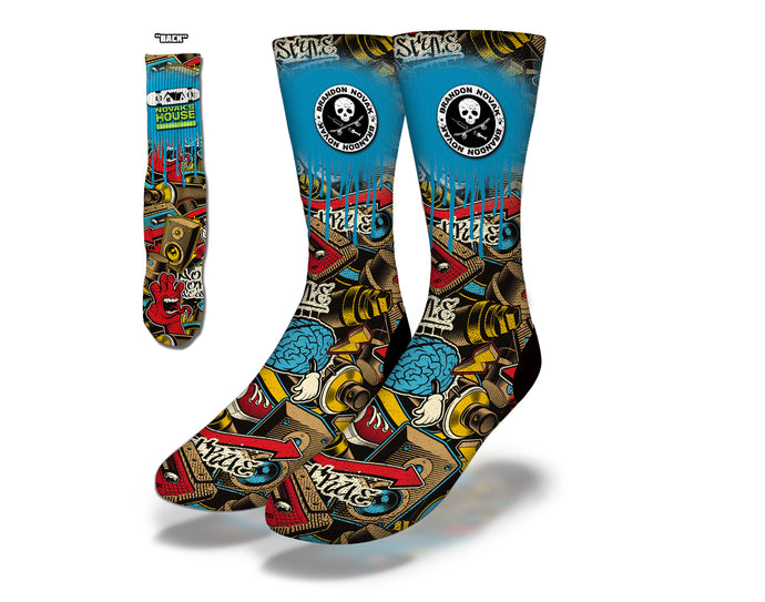 Art Society x Savvy Sox NOVAKS HOUSE GRAFFITI Socks