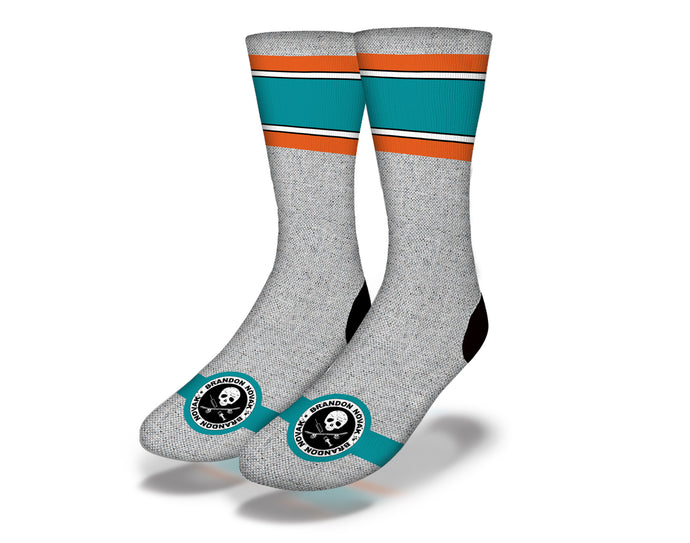 Art Society x Savvy Sox NOVAKS HOUSE SKATE ORANGE/BLUE Socks