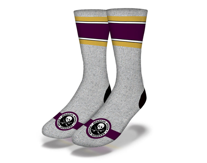 Art Society x Savvy Sox NOVAKS HOUSE SKATE GOLD/DARK PURPLE Socks