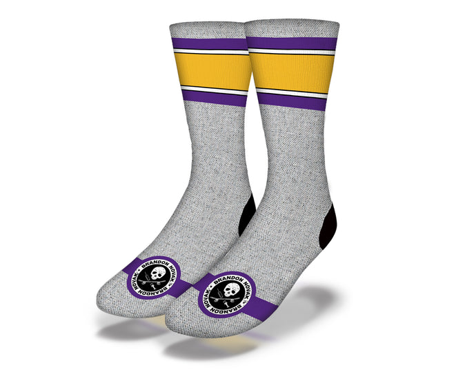 Art Society x Savvy Sox NOVAKS HOUSE SKATE PURPLE/YELLOW Socks